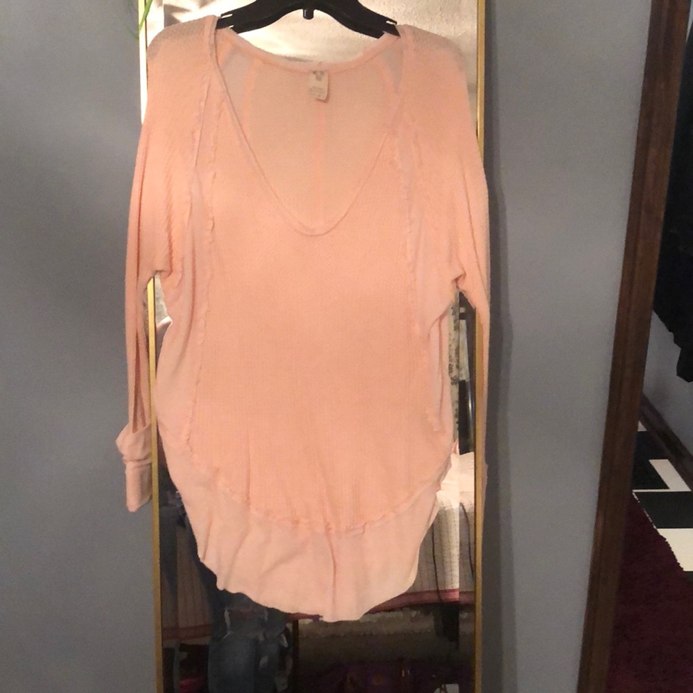 We The Free light pink waffle long sleeve